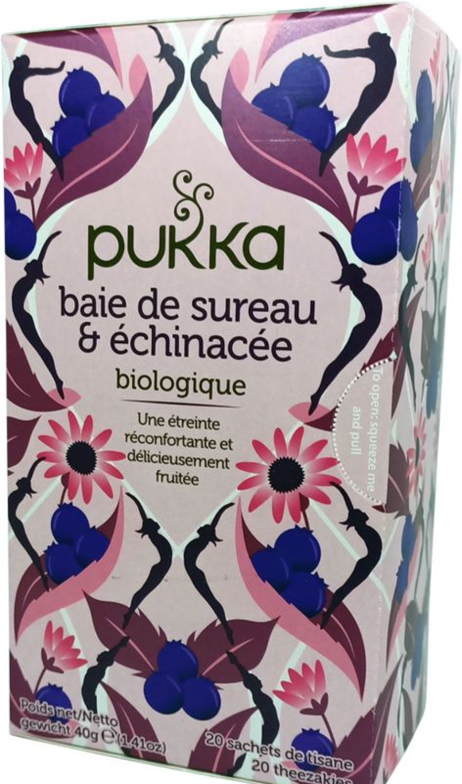 PUKKA Beneficial Tea | Herbal tea Elderberry-Echinacea 20 pods