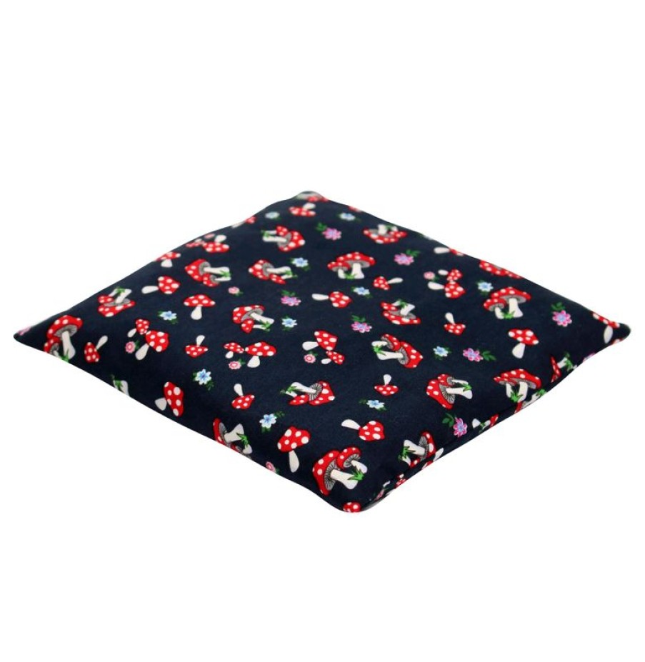 erica Gifts for Her | Cherry Pit Cushion Mushroom Dark Blue 17 x 17 Cm