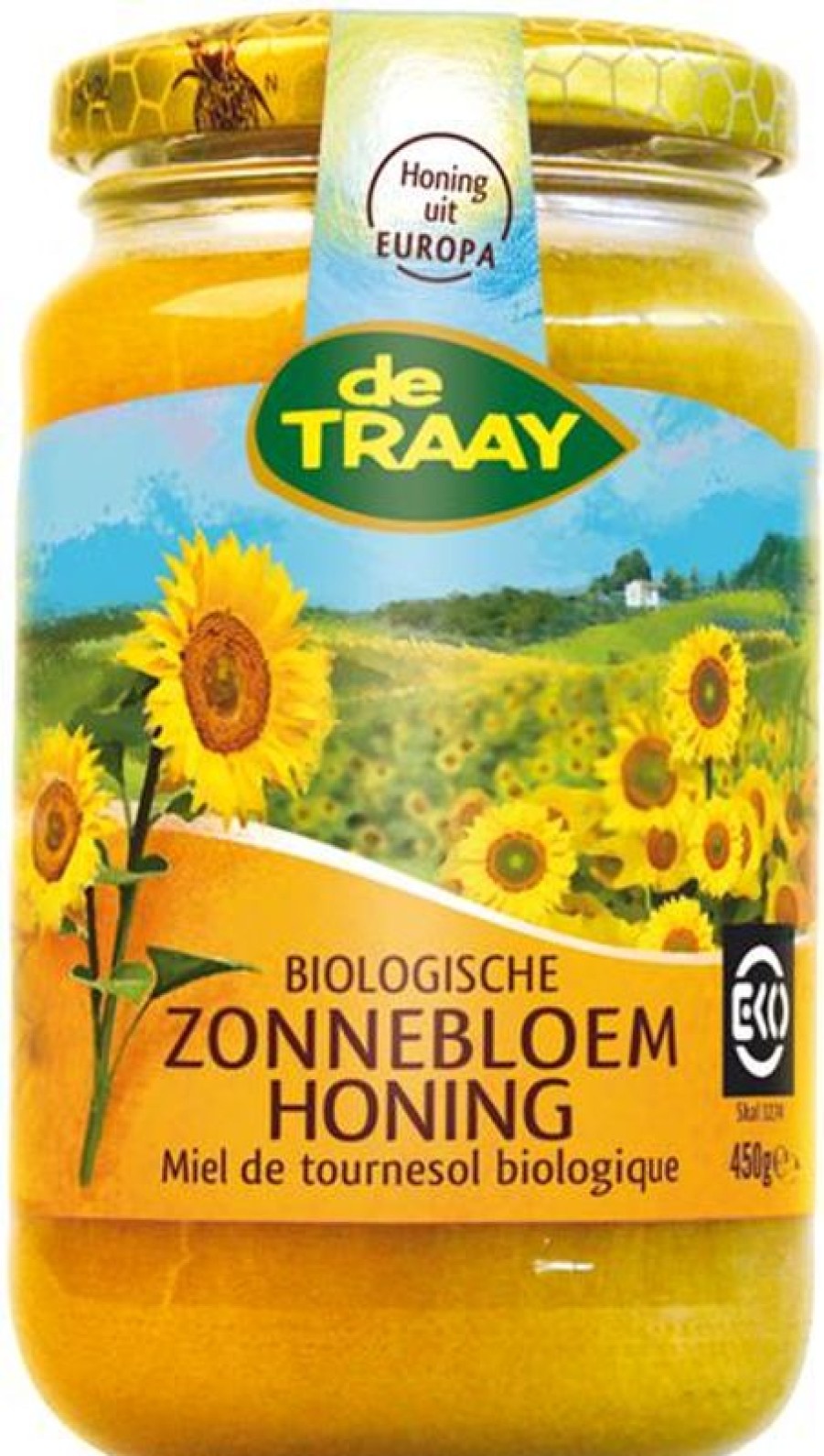 TRAAY Honey | De Traay Honey Sunflower Organic 350 Gr