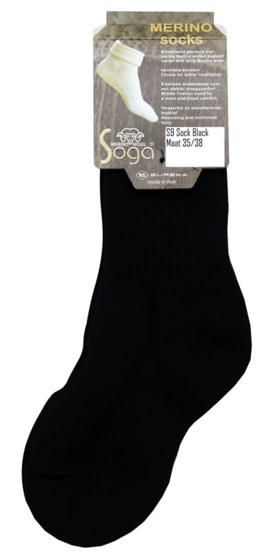 erica Socks | S29 Merino Sleep Sock Black 35/38