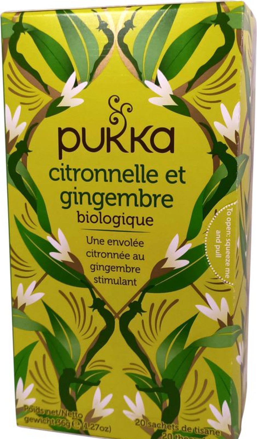 PUKKA Beneficial Tea | Herbal tea Lemongrass-Ginger 20 Sachets