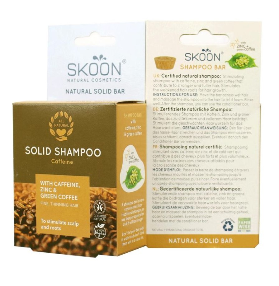 SKOON Shampoobar | Clean Clean Solid Shampoo Bar Caffeine 90Gr