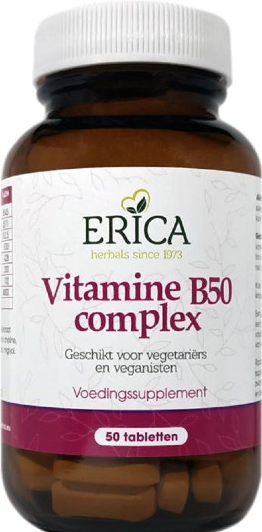 ERICA Skin Hair Nails | Vitamin B 50 Complex Tablets 50 Mg 50 Pcs