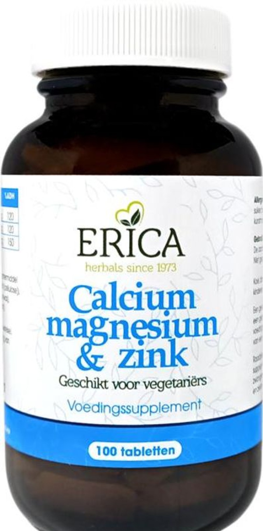 ERICA Minerals | Calcium, Magnesium and Zinc Tabl 100 Tabl