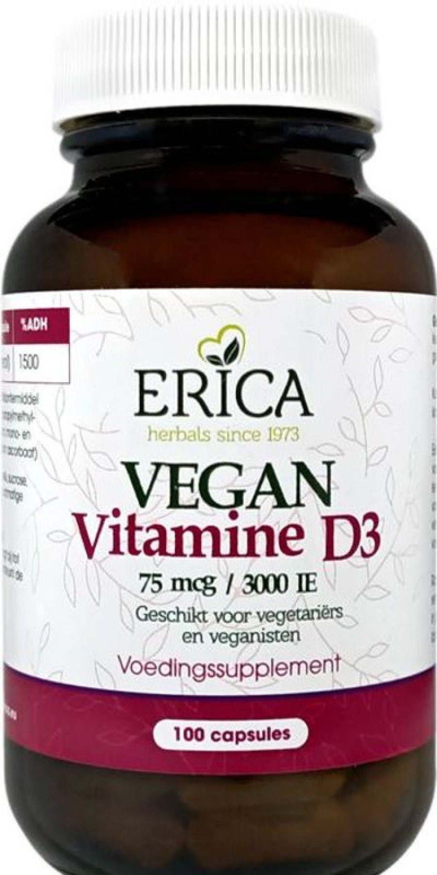 ERICA Vegan Supplements | Vitamin D3 Vegan 75 Mcg 100 Caps