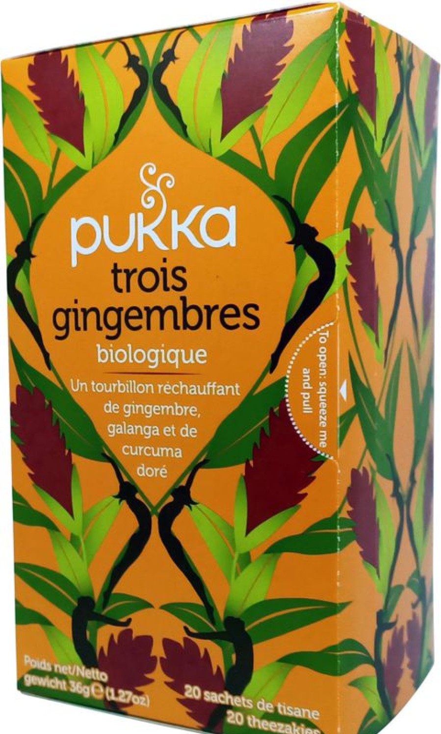 PUKKA Beneficial Tea | Herbal tea Three Ginger 20 puffs