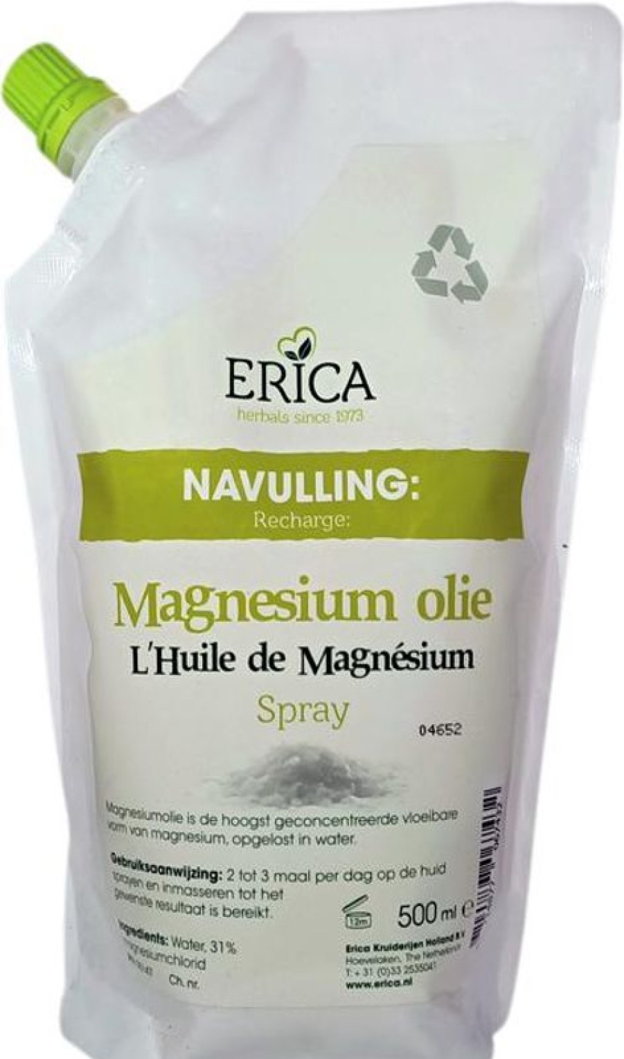 ERICA Skin Oil | Magnesium Oil Spray Refill 500 Ml