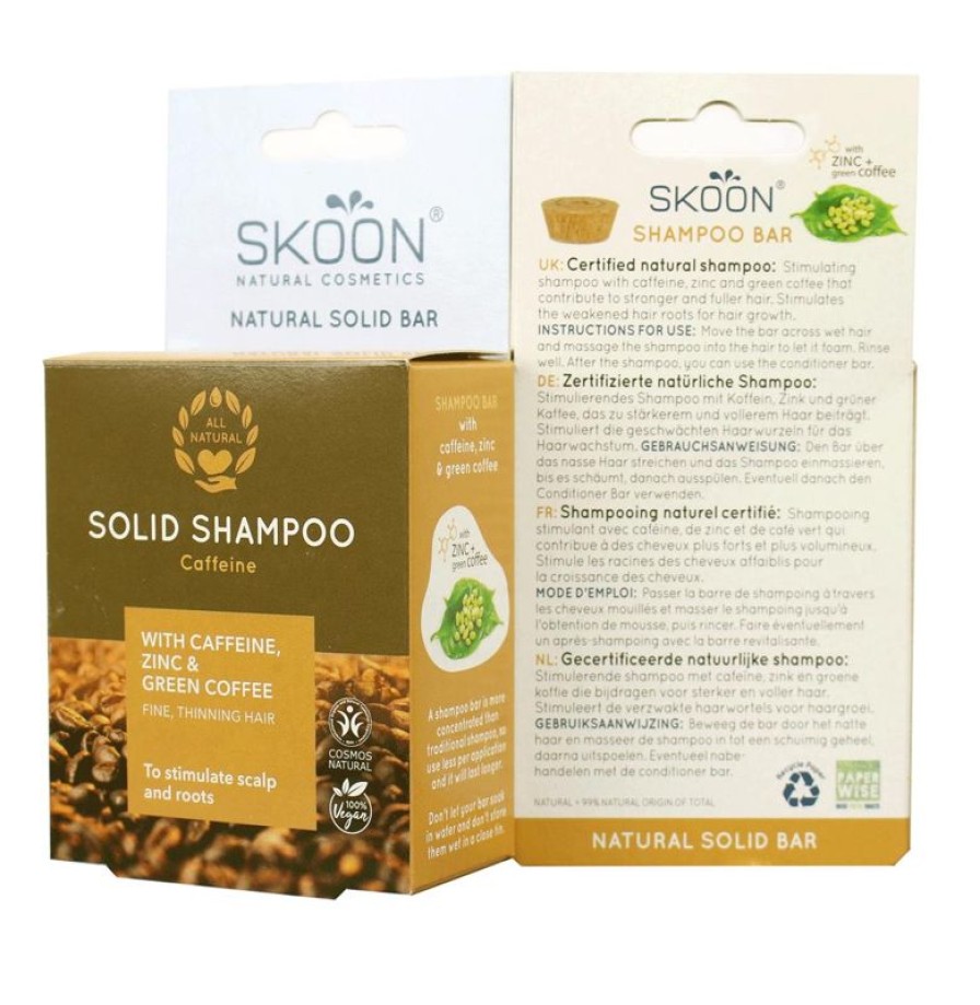 SKOON Makeup | Clean Clean Solid Shampoo Bar Caffeine 90Gr