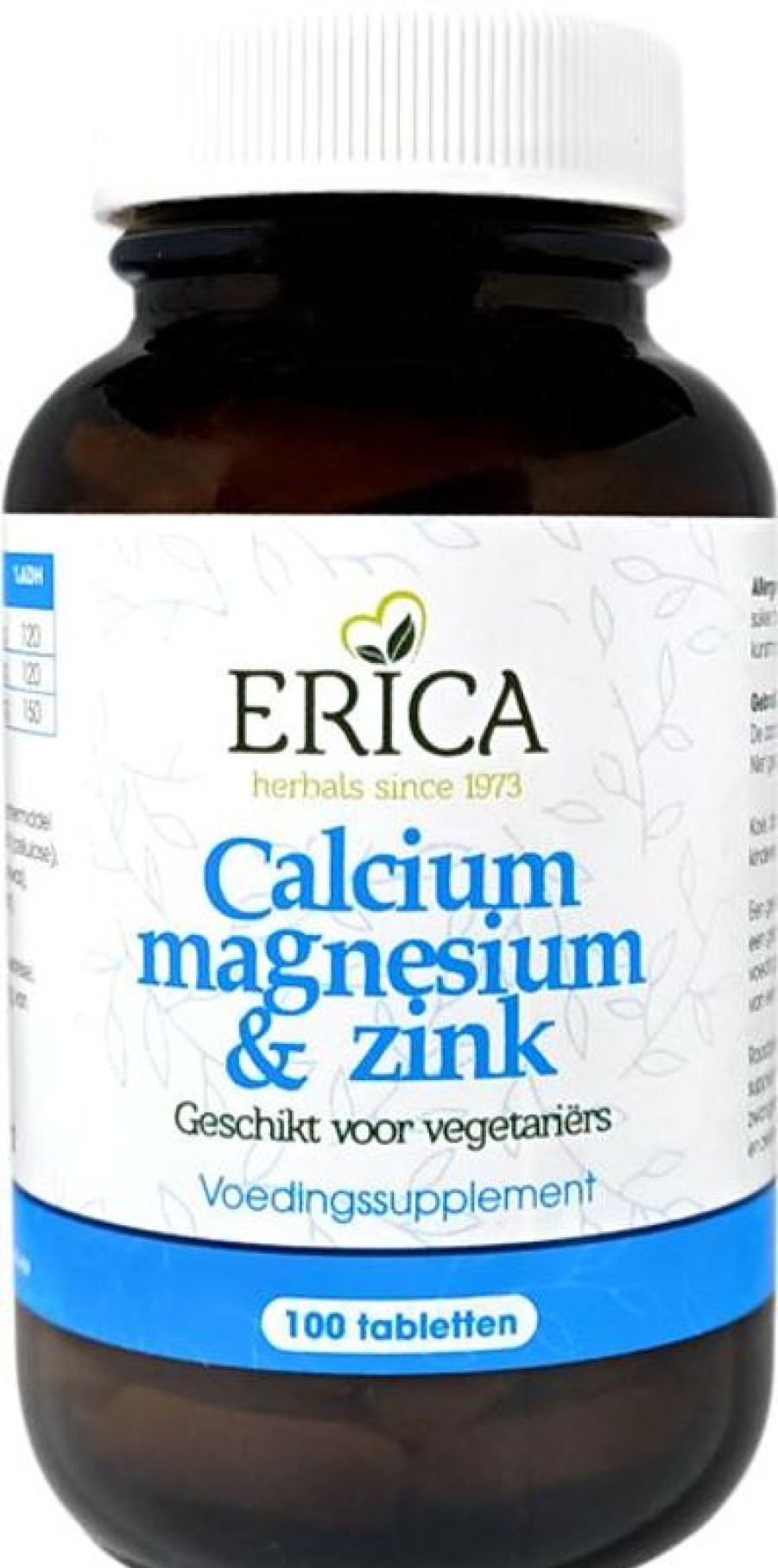 ERICA Minerals | Calcium, Magnesium and Zinc Tabl 100 Tabl