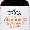 ERICA Omega Fatty Acids | Vitamin K2 +Vit D +Fish Oil 50 Softgels