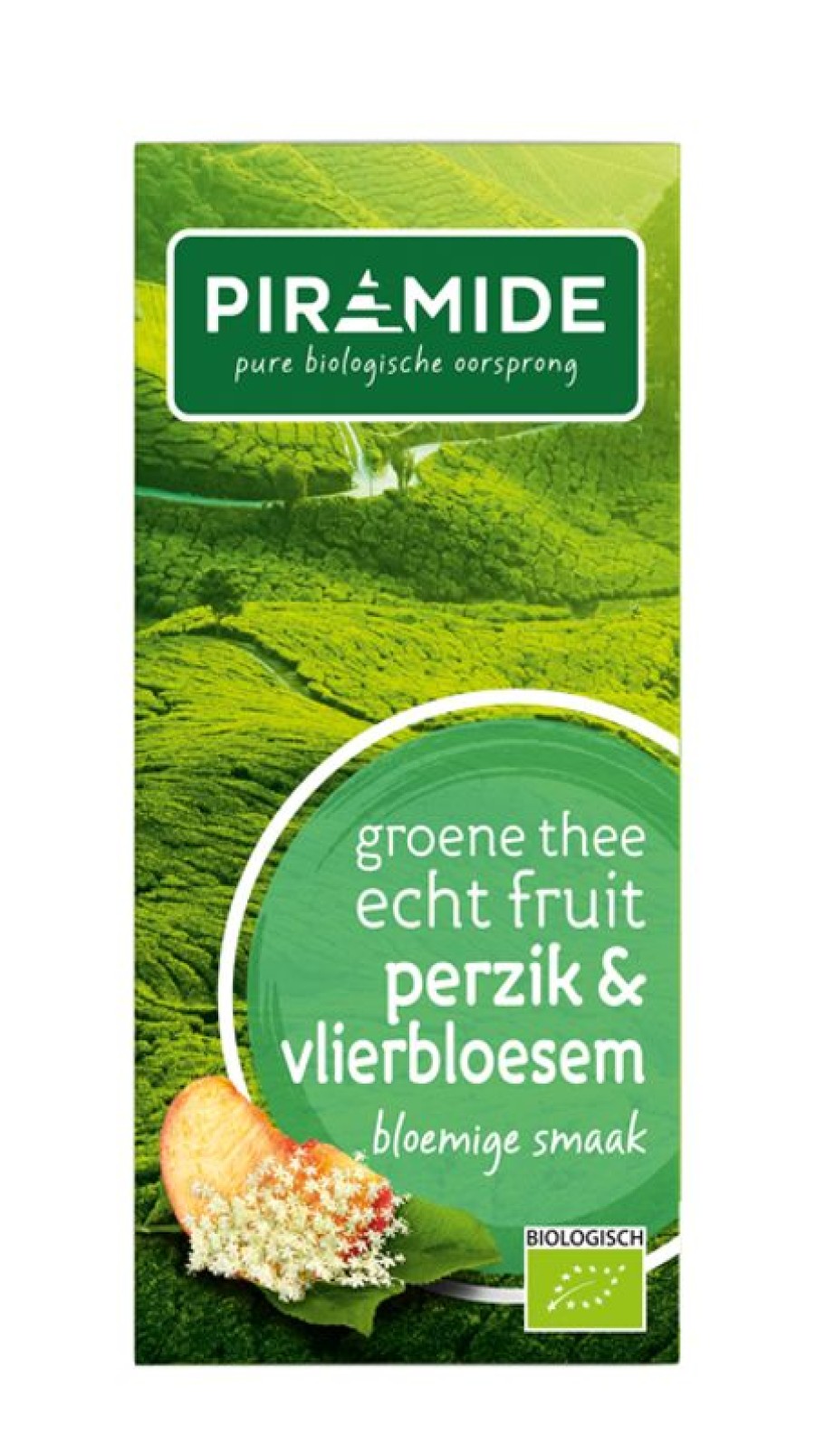 PIRAMIDE Fruit Tea | Green Tea Peach-Elderflower 20 Sachets