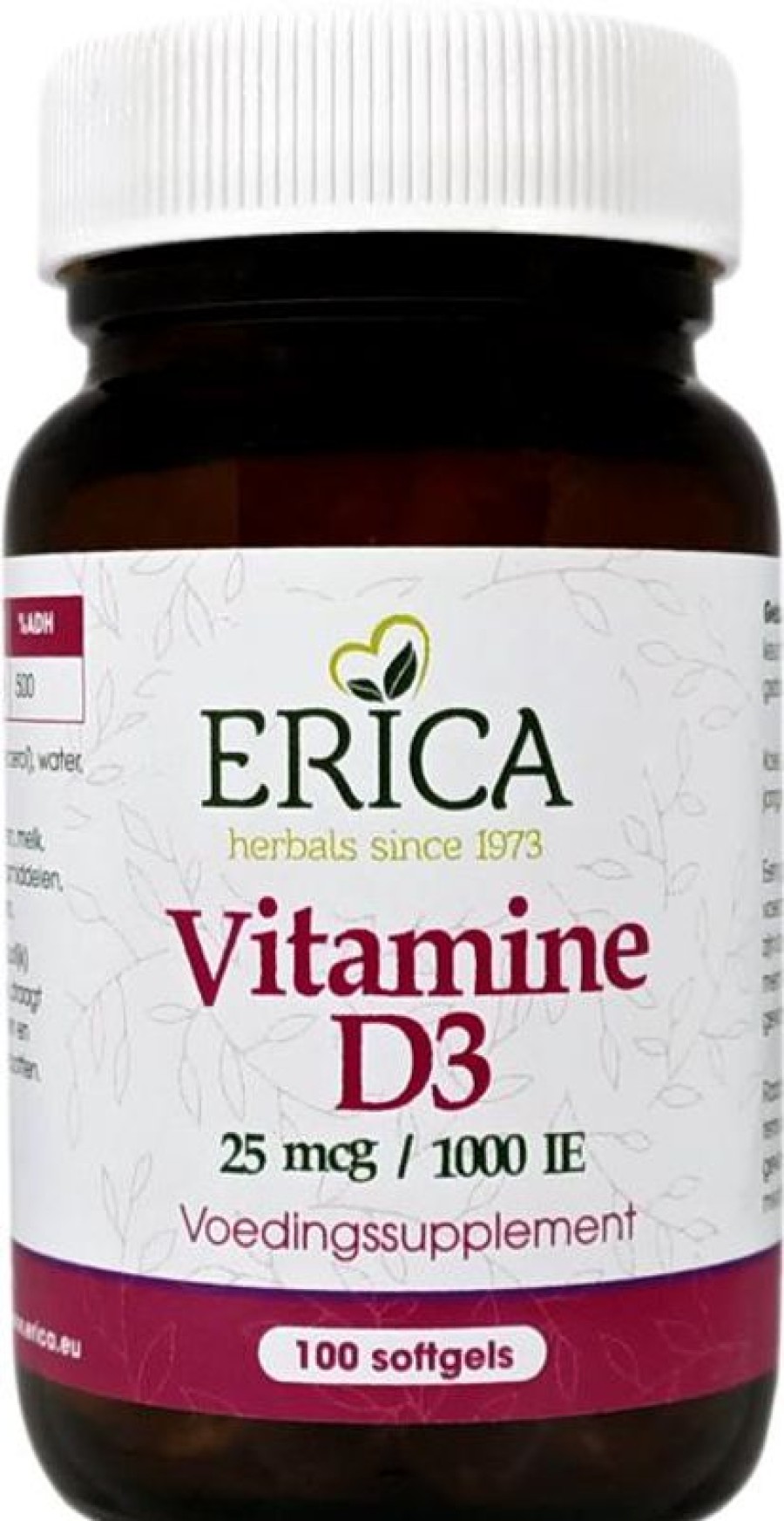 ERICA Vitamin D In E | Vitamin D3 25 Mcg 100 Softgels