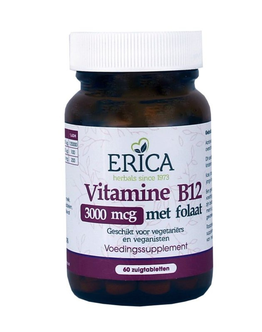 ERICA Vitamin B | Vitamin B12 3000 Mcg Methyl with Folate 60 Tbl